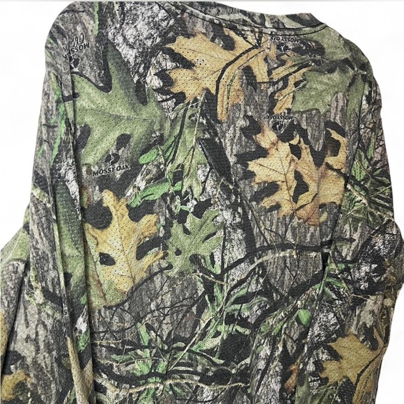 Vintage Jerzees XL Mossy Oak Camo Long Sleeve Shirt Lightweight Mesh Tee - Picture 5 of 5